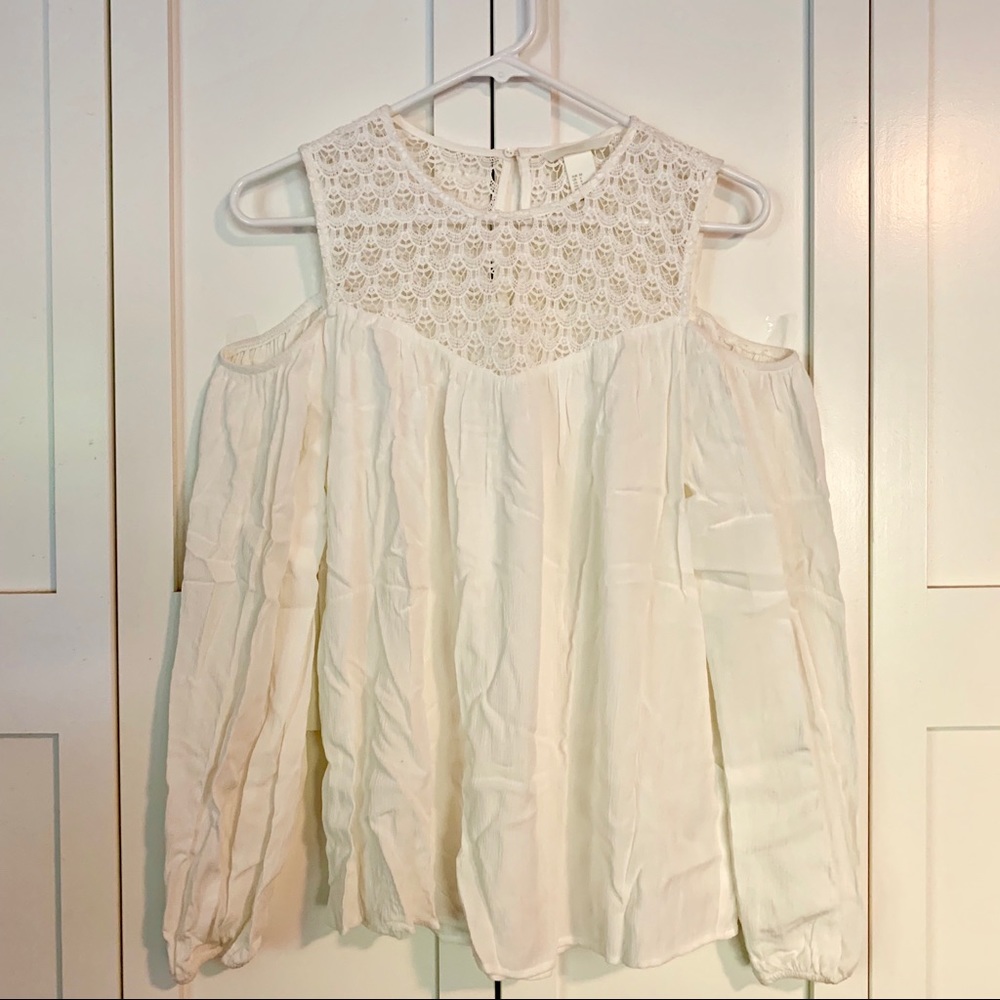 Long Sleeve Cream Colored Blouse